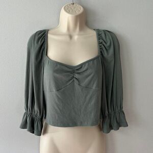 Toby Heart Ginger 3/4 Sleeve Crop Top Size L  NWT!